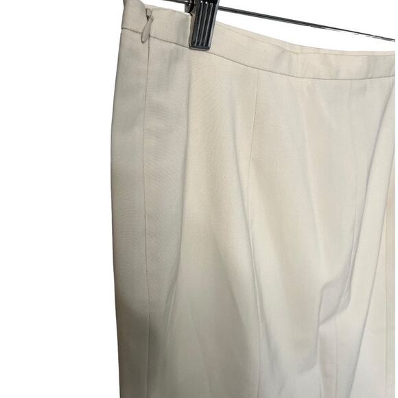 Doncaster Wool blend knee length skirt cream beige bottom slits size 4 NWOT - Picture 3 of 6